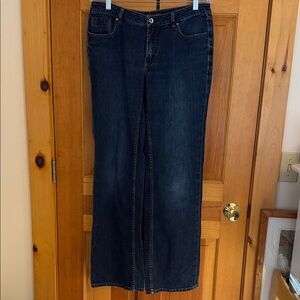 Christopher Blue Dark Denim Wide Leg Jeans